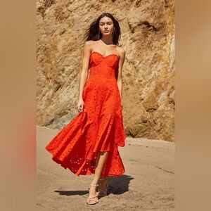 ASTR Suvi Eyelet Midi Dress
